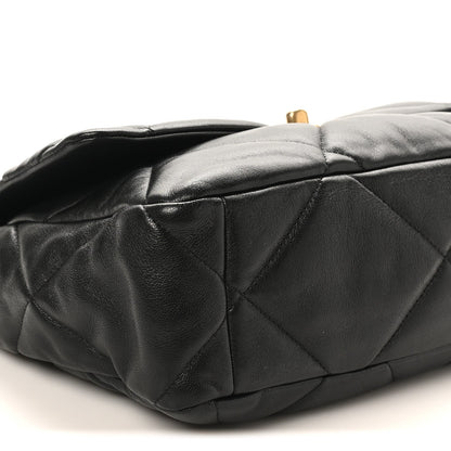 Lambskin Quilted Large Chanel 19 Flap Black