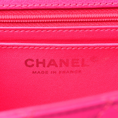 Goatskin Quilted 2.55 Reissue Mini Flap Fluorescent Pink