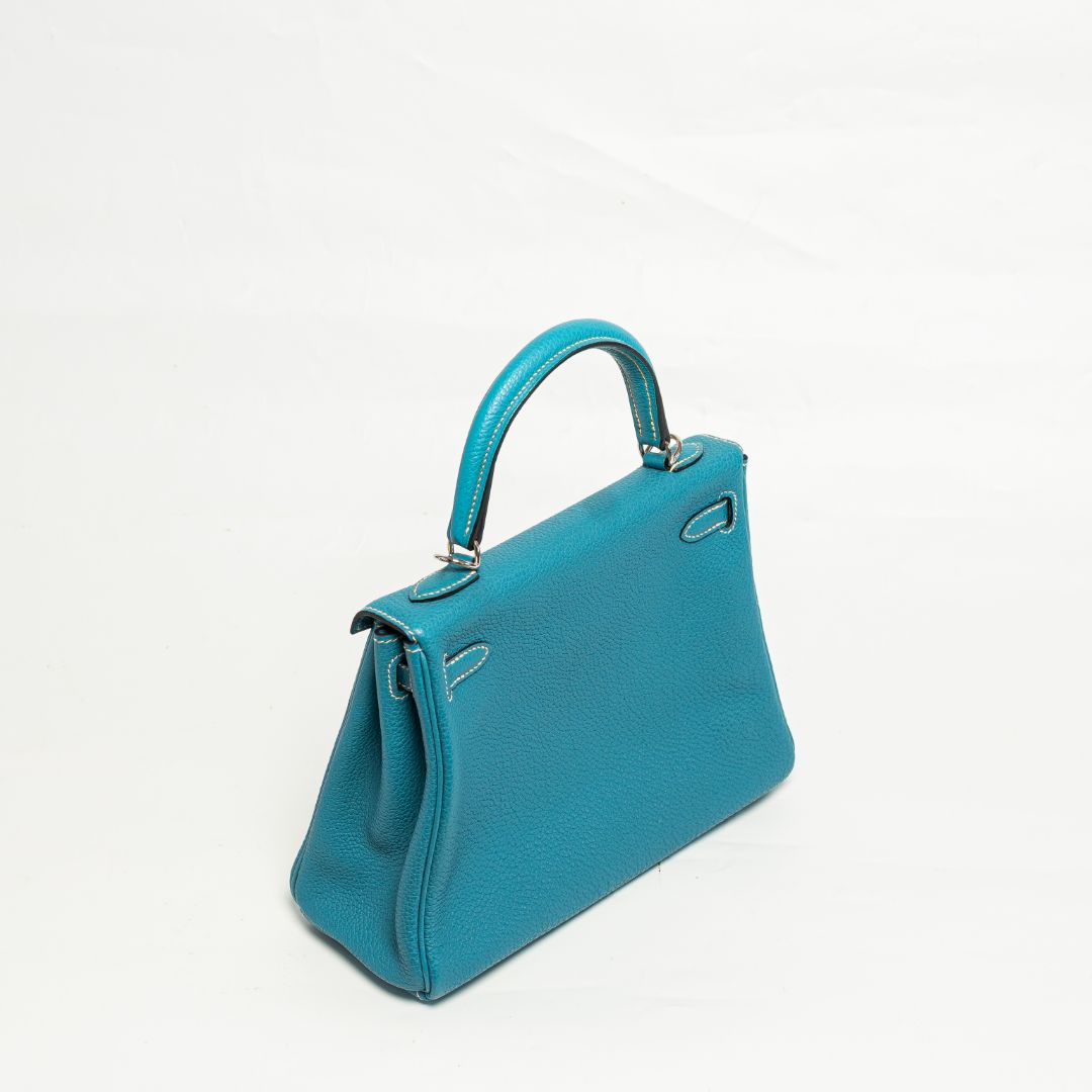 Hermès Kelly 25 bleu jean with PHW