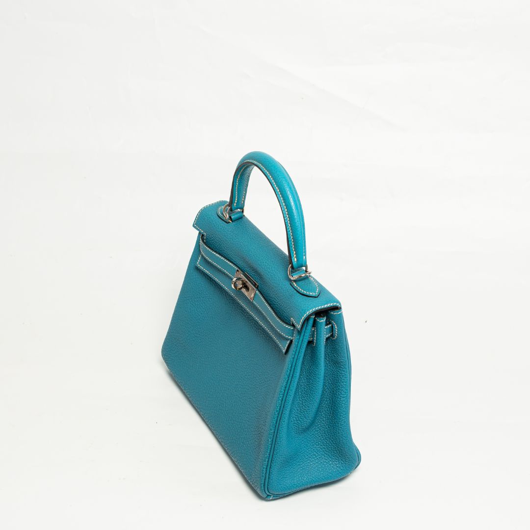 Hermès Kelly 25 bleu jean with PHW
