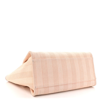 Mixed Fibers Calfskin Striped Medium Deauville Tote Light Pink
