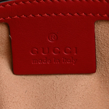Calfskin Matelasse Small GG Marmont Shoulder Bag Hibiscus Red