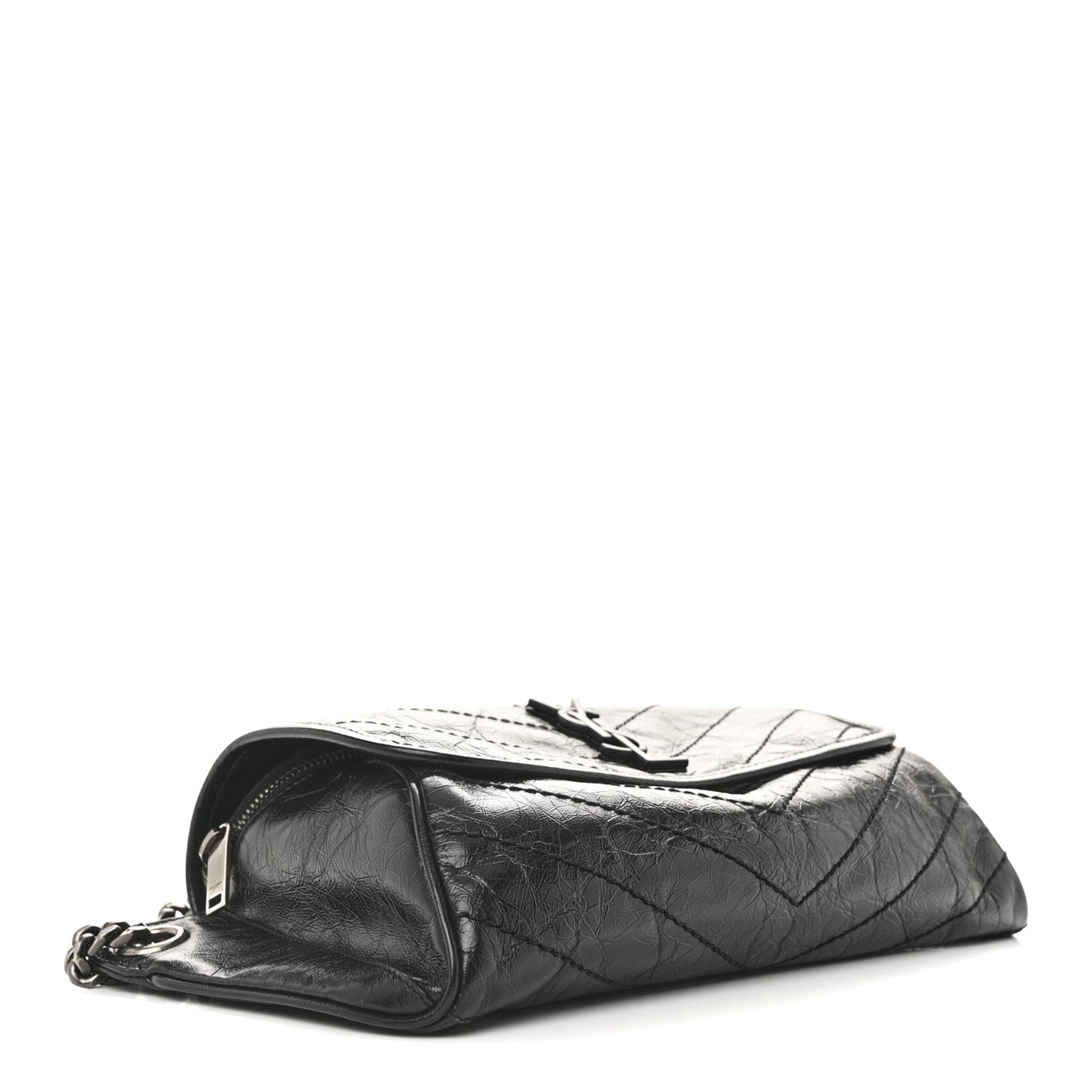 Crinkled Calfskin Matelasse Monogram Niki Body Bag Black