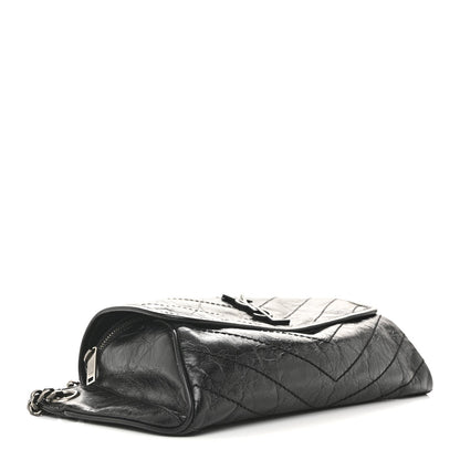 Crinkled Calfskin Matelasse Monogram Niki Body Bag Black