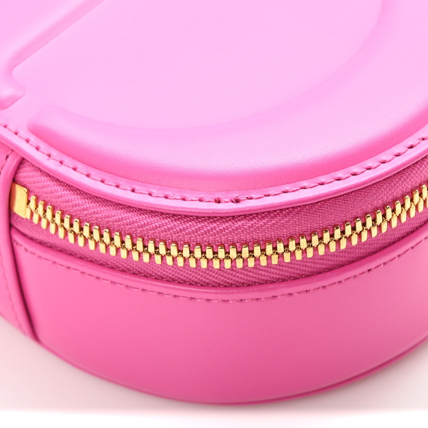 Calfskin CD Signature Oval Crossbody Camera Bag Rani Pink