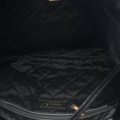 Shiny Calfskin Quilted Small Chanel 22 Black