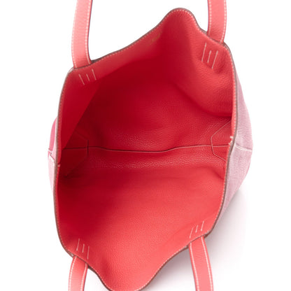 Taurillon Clemence Double Sens 36 Reversible Tote Rubis Bougainvillea