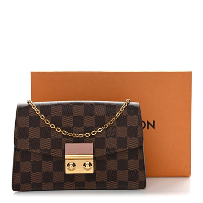 Damier Ebene Croisette Chain Wallet Magnolia