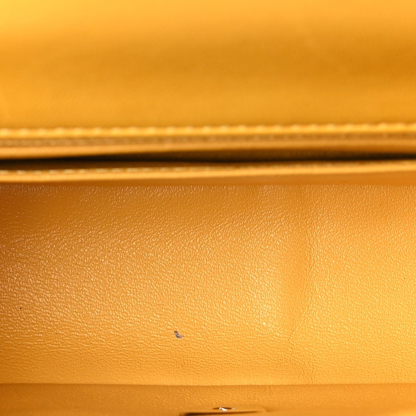 Lambskin Quilted Mini Rectangular Flap Yellow
