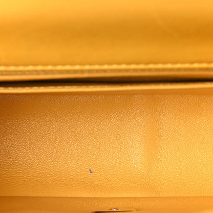 Lambskin Quilted Mini Rectangular Flap Yellow
