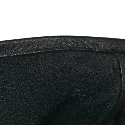 Grained Calfskin Medium N/S Hook Tote Black