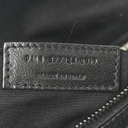 Crinkled Calfskin Matelasse Monogram Niki Body Bag Black