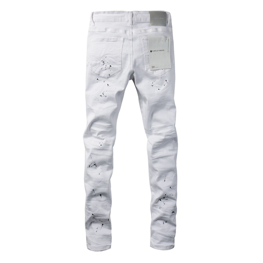 Purple White Paint Jeans