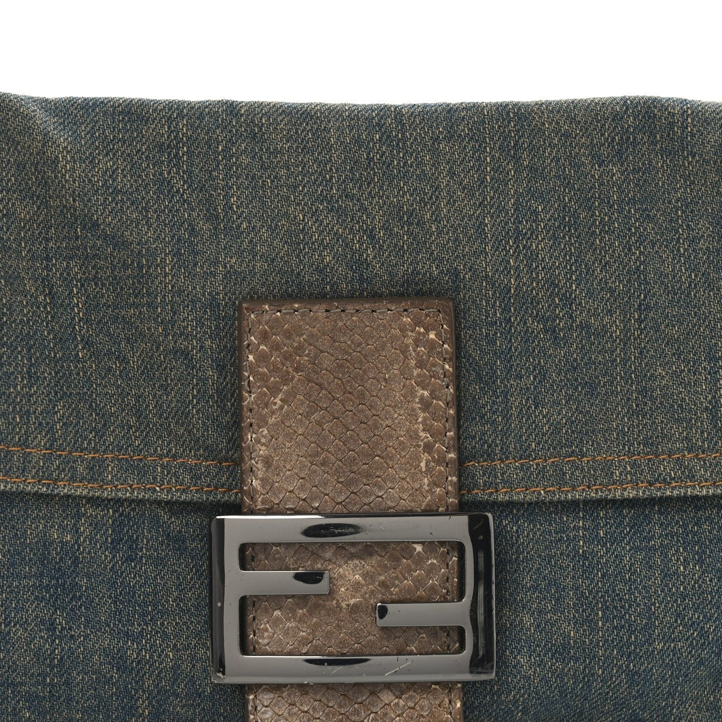 Denim Snakeskin Baguette Blue
