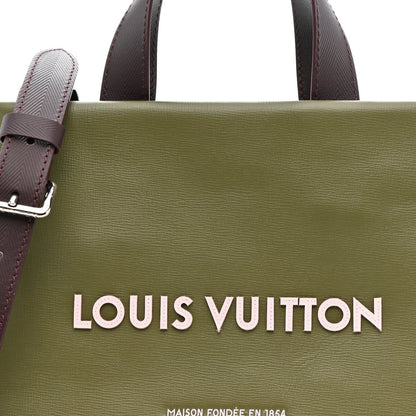 Calfskin Mini Shopper Tote Khaki Green