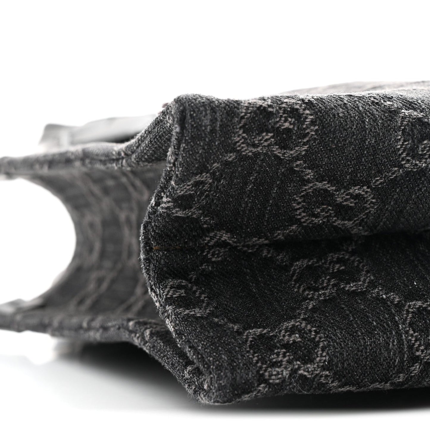 Denim GG Monogram Dollar Calfskin Mini Ophidia Tote Black Grey
