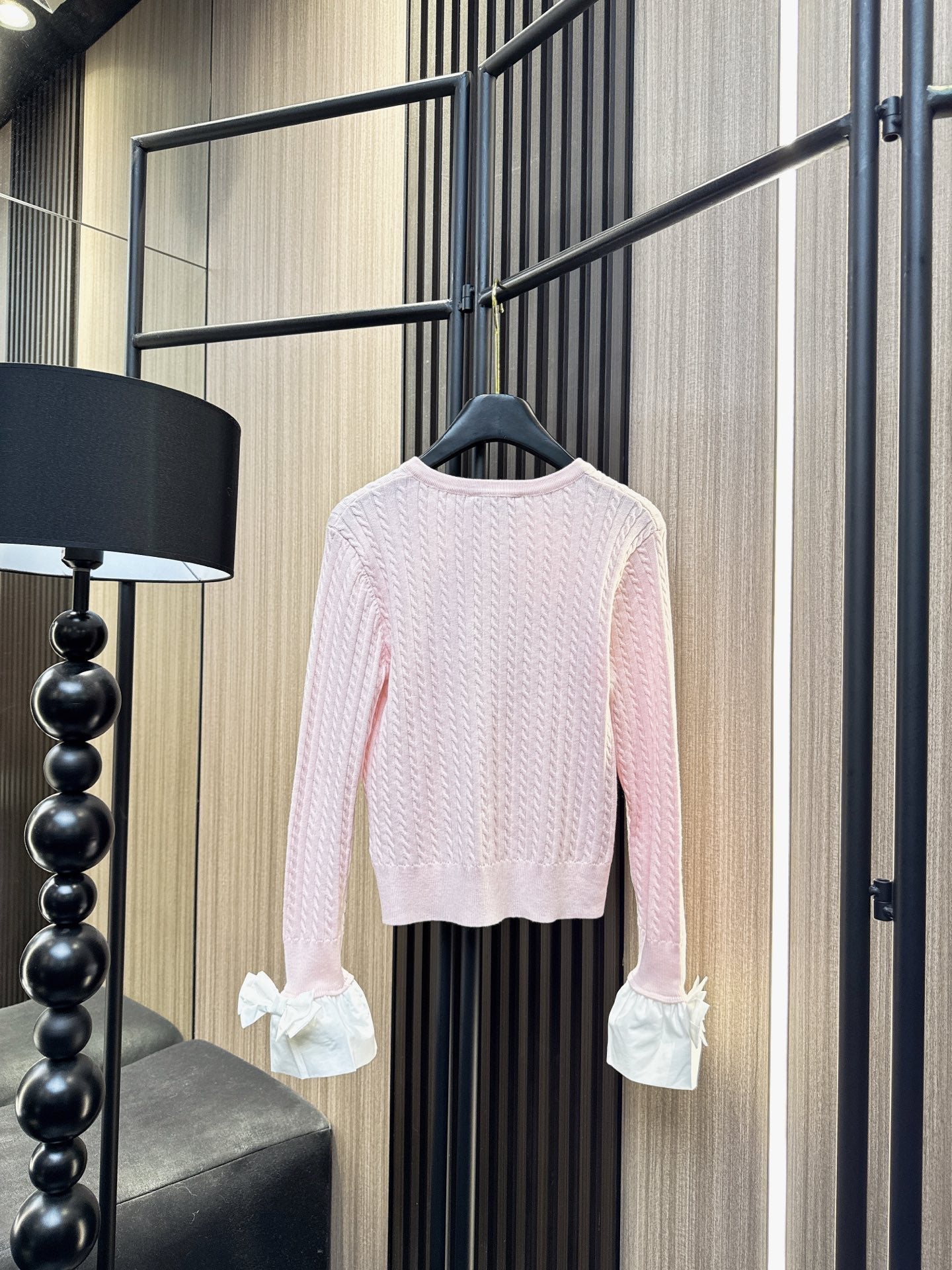 Miumiu 2025 Cardigan With Bow Cuff Cotton Wool