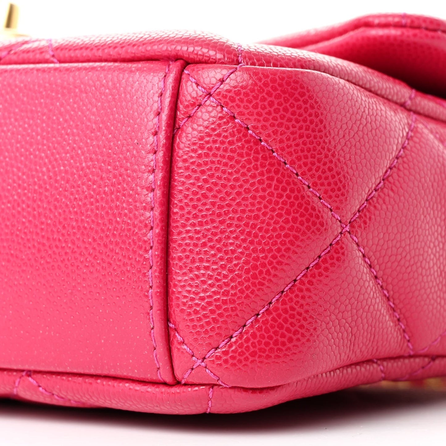 Caviar Quilted Small Twist Your Buttons Flap Fuchsia