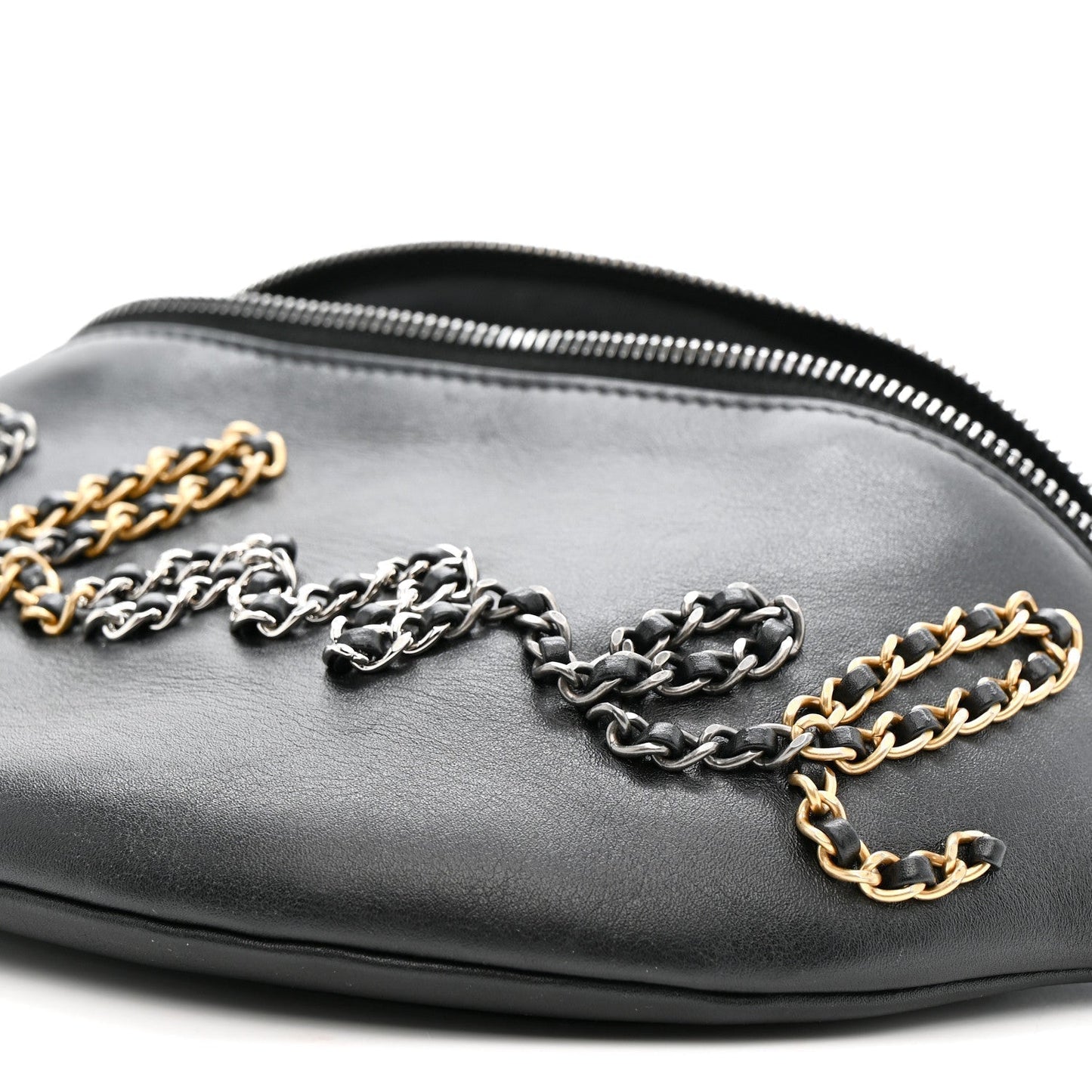 Calfskin Chain 20s Signe Waist Bag Black