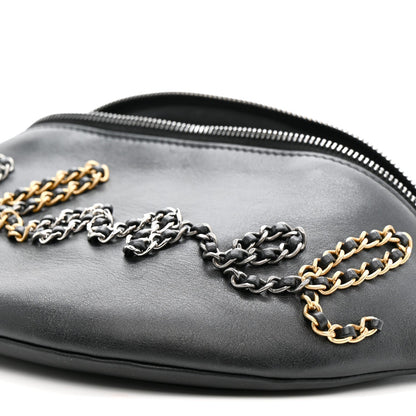 Calfskin Chain 20s Signe Waist Bag Black