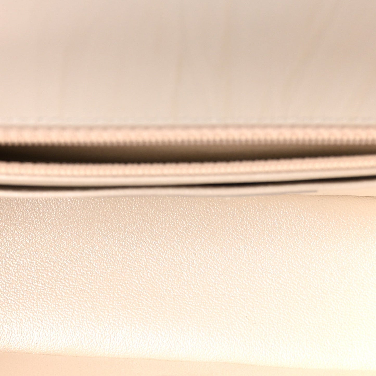 Iridescent Calfskin Quilted Mini Rectangular Flap White