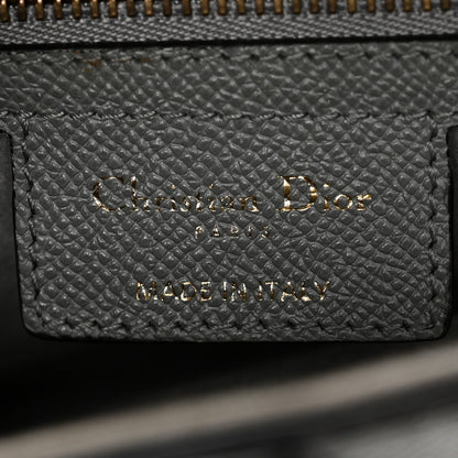 Grained Calfskin Saddle Bag Grey Stone