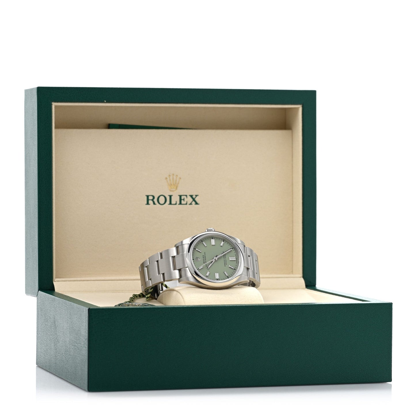 Stainless Steel 36mm Oyster Perpetual Watch Pistachio 126000
