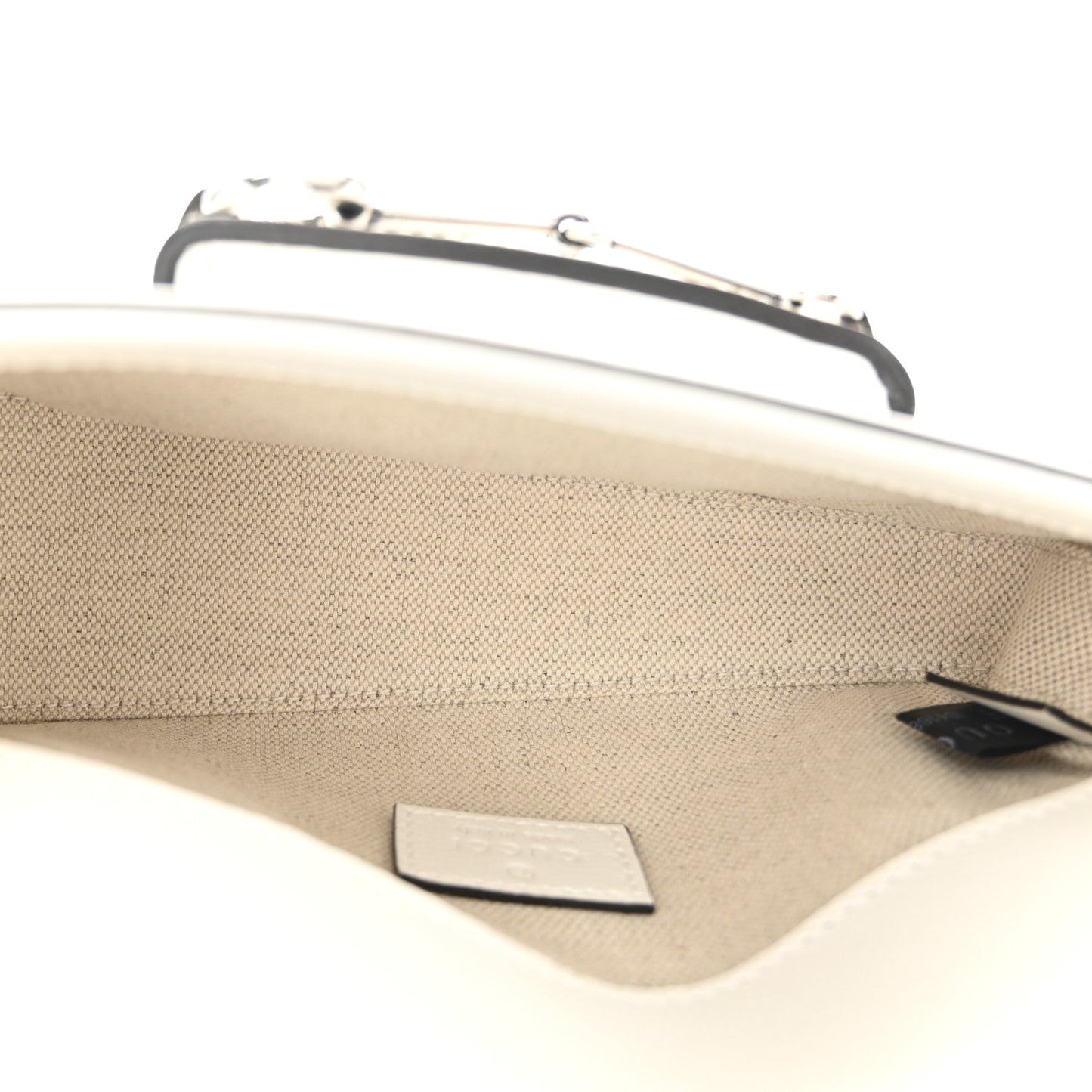 Demetra Mini Horsebit 1955 Asymmetric Shoulder Bag Great White
