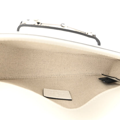 Demetra Mini Horsebit 1955 Asymmetric Shoulder Bag Great White