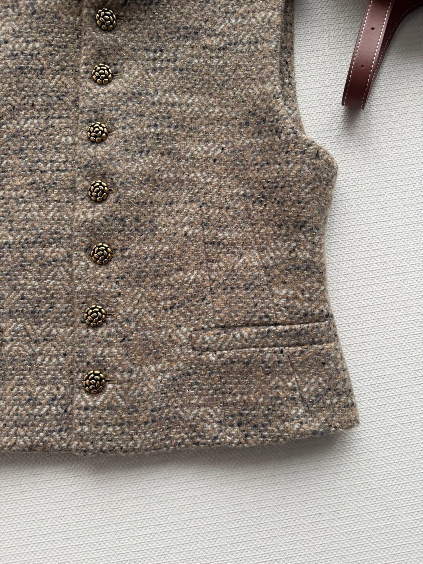 LP Vest Beige Taupe Tweed 352947