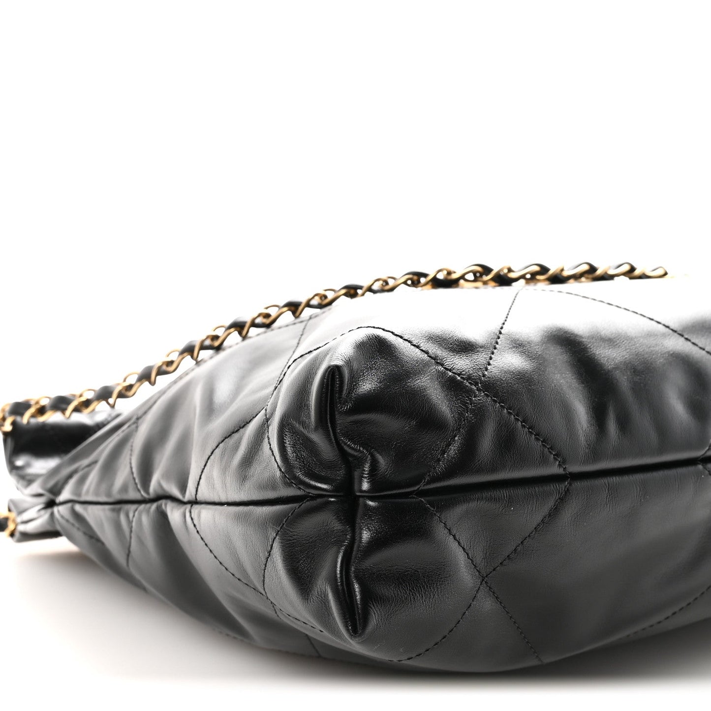 Shiny Calfskin Quilted Small Chanel 22 Black