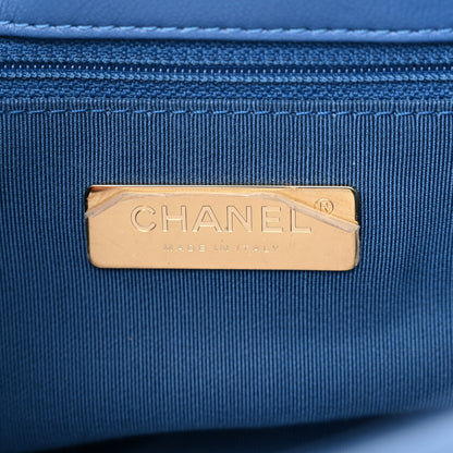 Lambskin Quilted Medium Chanel 19 Flap Blue