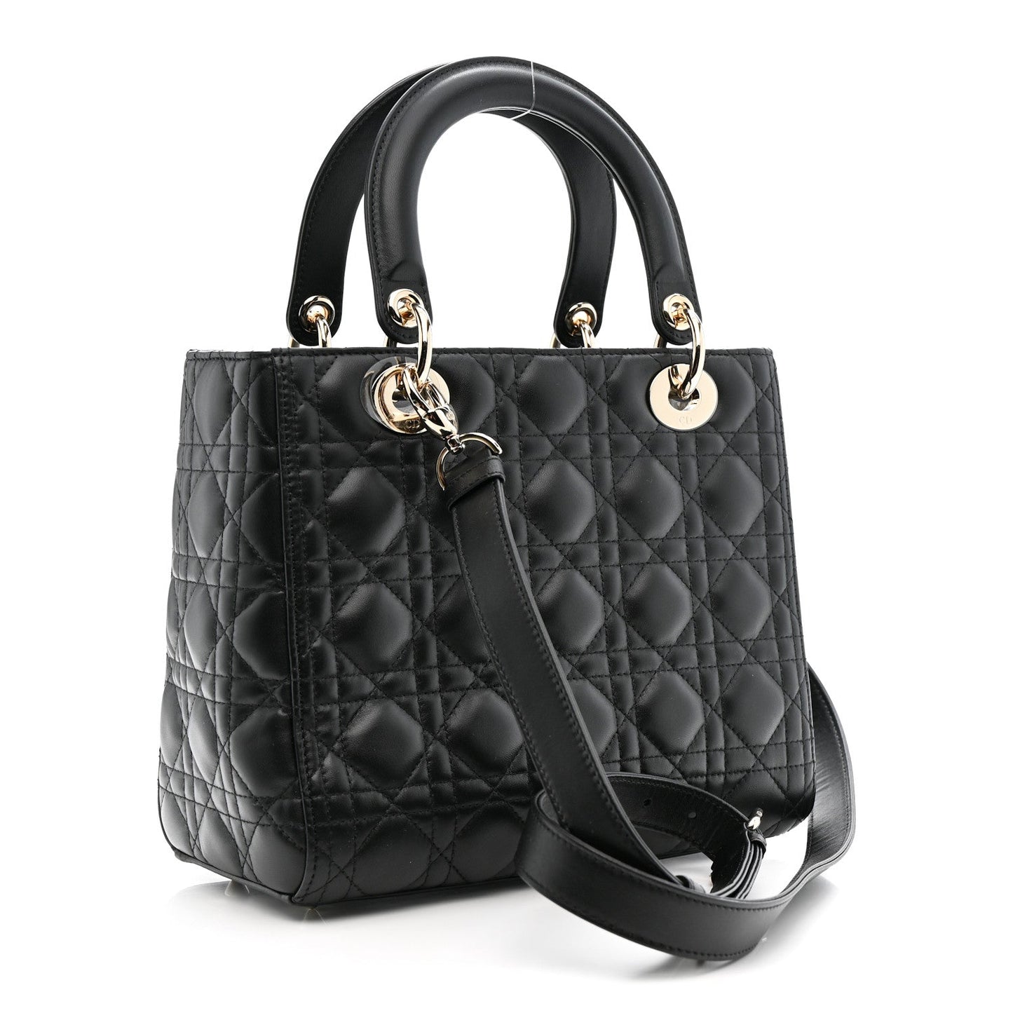 Lambskin Cannage Medium Lady Dior Black