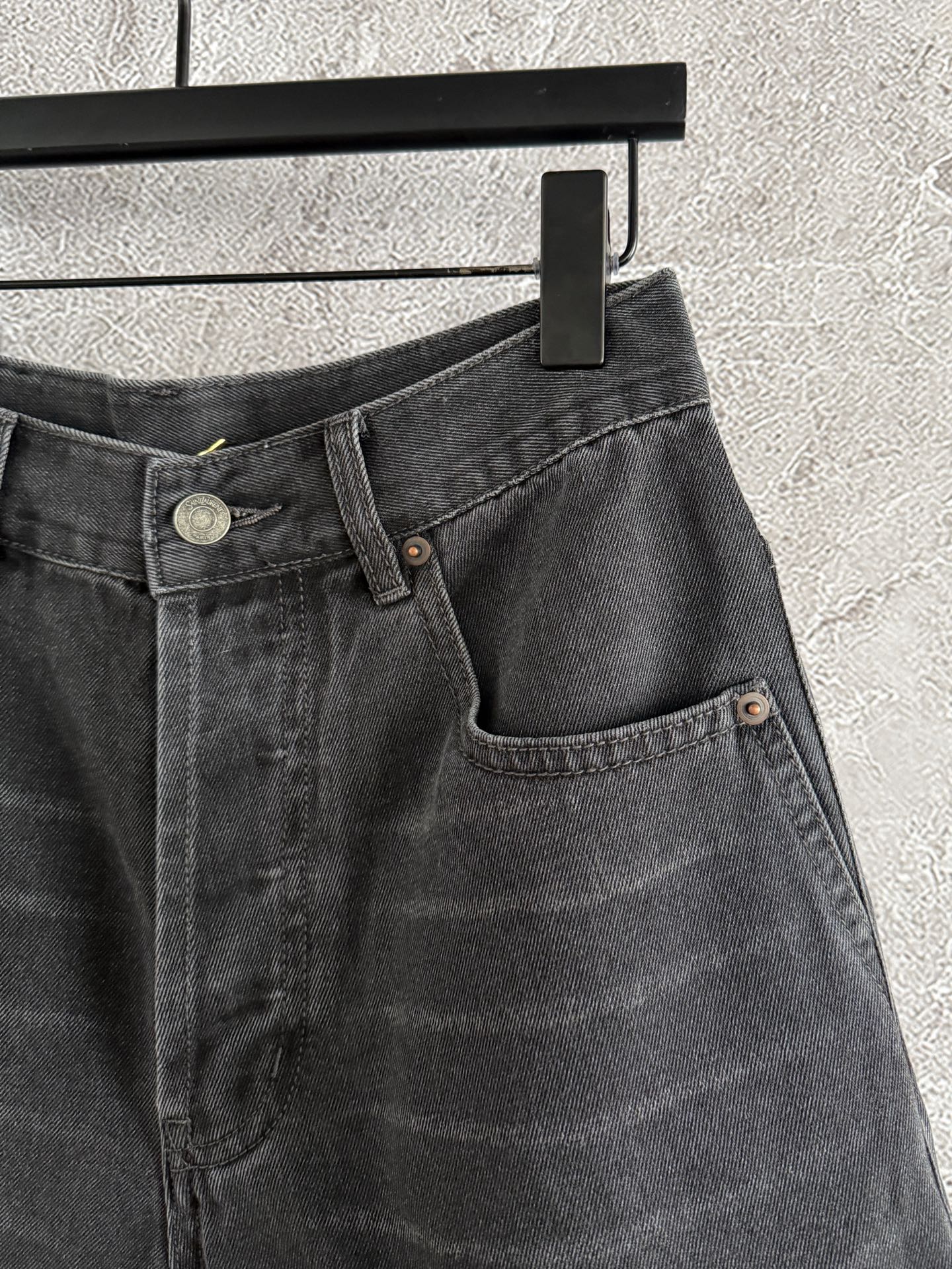 YSL Denim Short Black Cotton