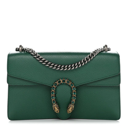 Pebbled Calfskin Small Dionysus Shoulder Bag Emerald