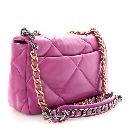 Lambskin Quilted Medium Chanel 19 Flap Purple