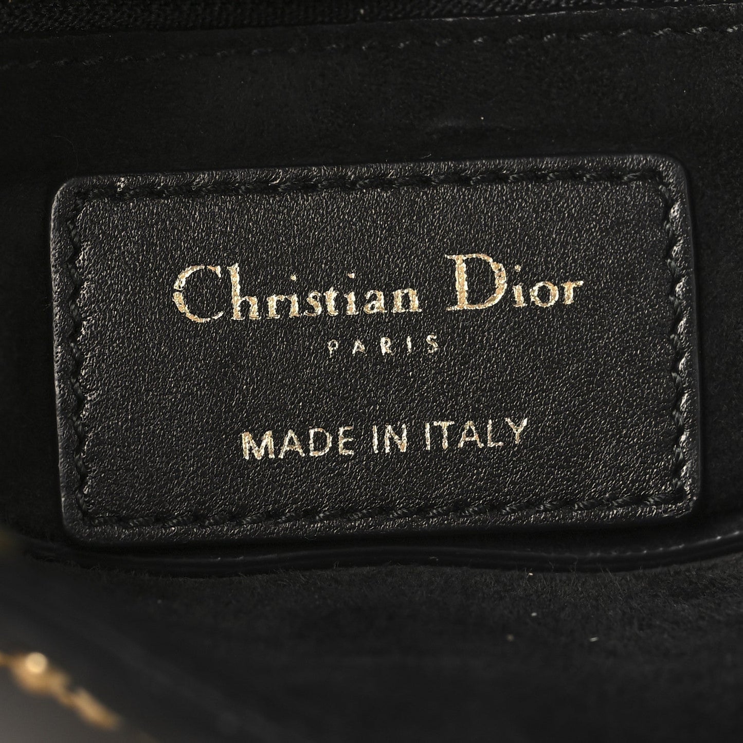Lambskin Studded Mini Supple Lady Dior Black