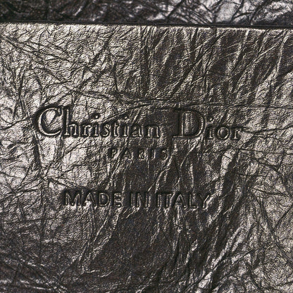 Crinkled Calfskin Macrocannage DiorStar Hobo Bag Black