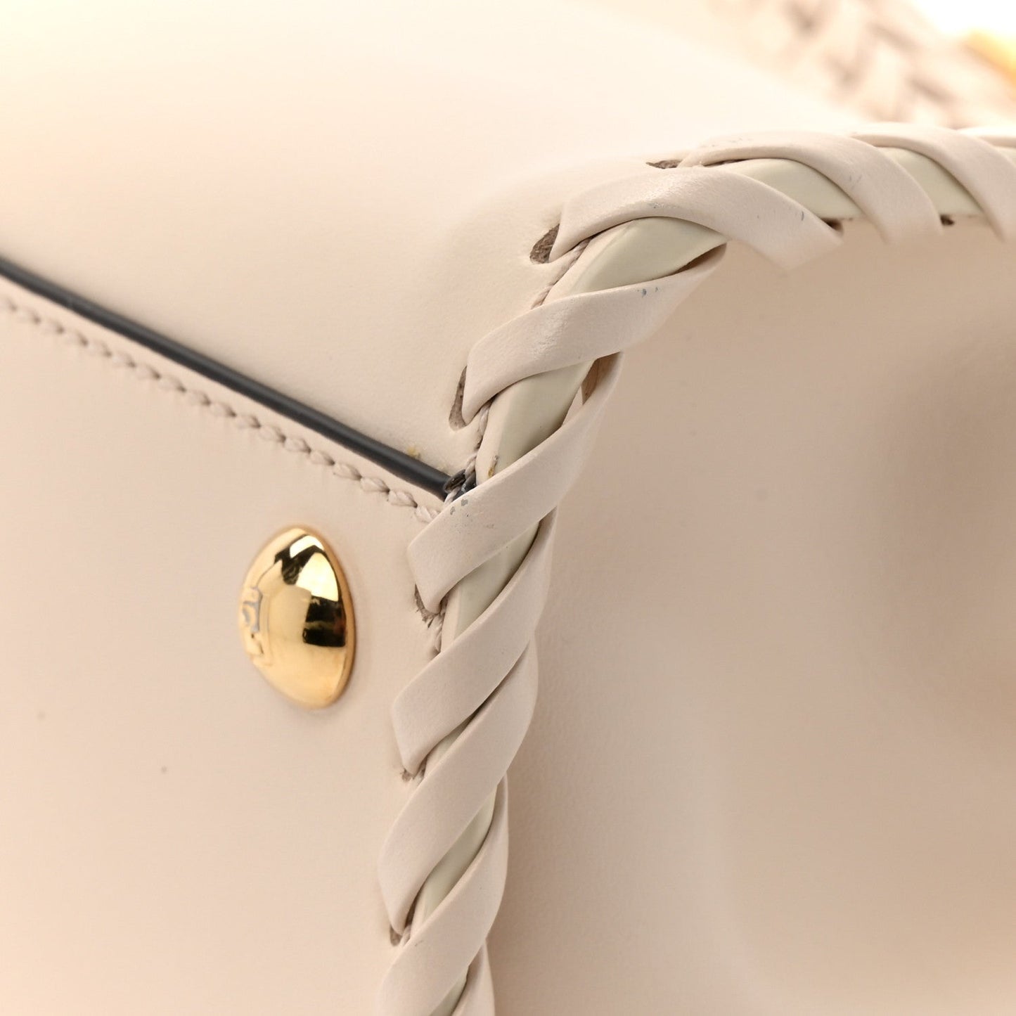 Nappa Interlace Mini Peekaboo Iconic Satchel Camelia