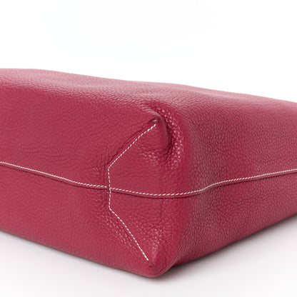 Taurillon Clemence Double Sens 36 Reversible Tote Rubis Bougainvillea