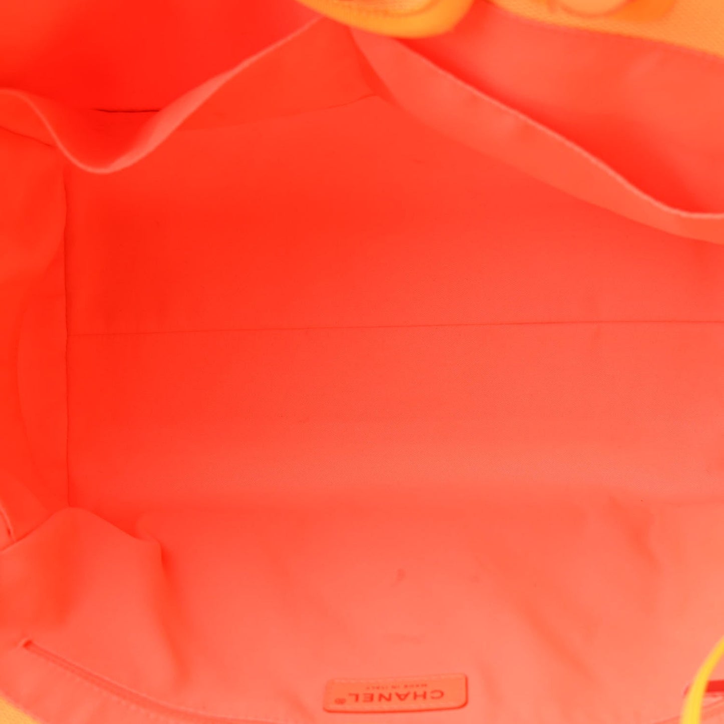 Mixed Fibers Calfskin Deauville Medium Tote Yellow Orange