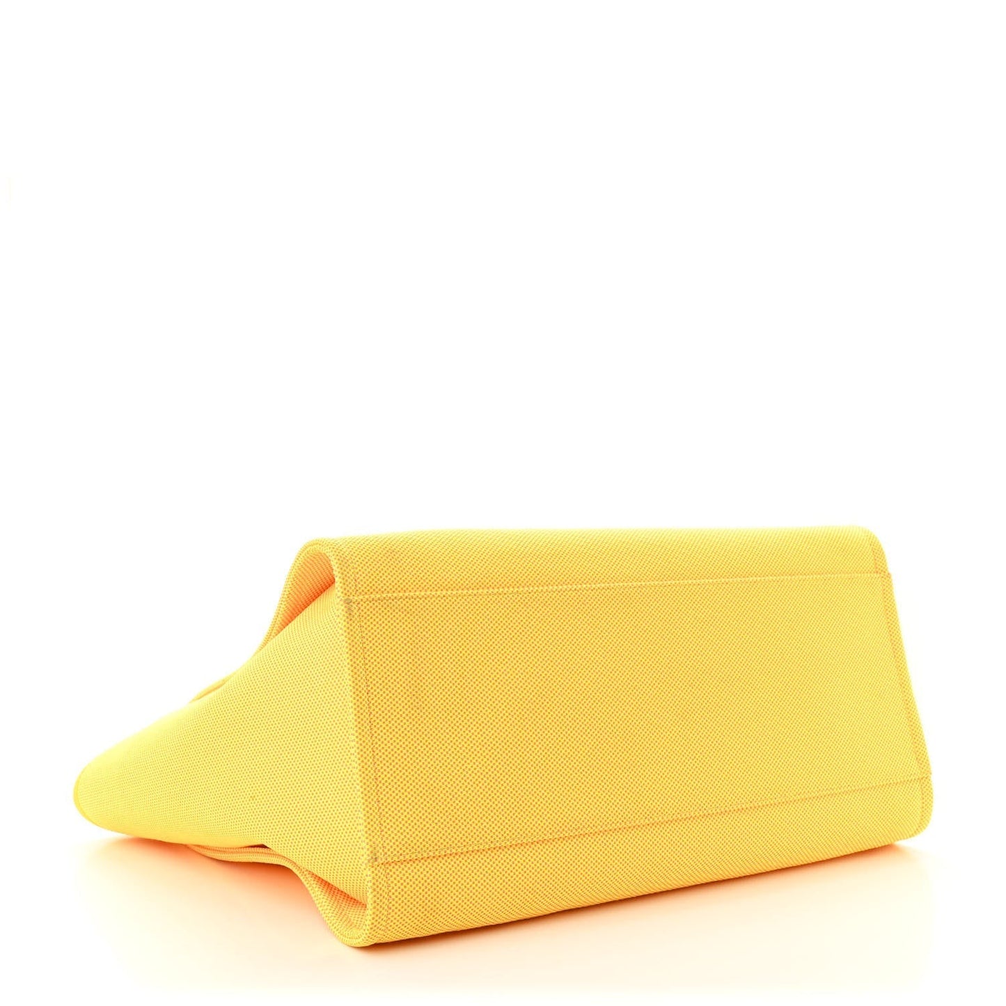 Mixed Fibers Calfskin Deauville Medium Tote Yellow Orange