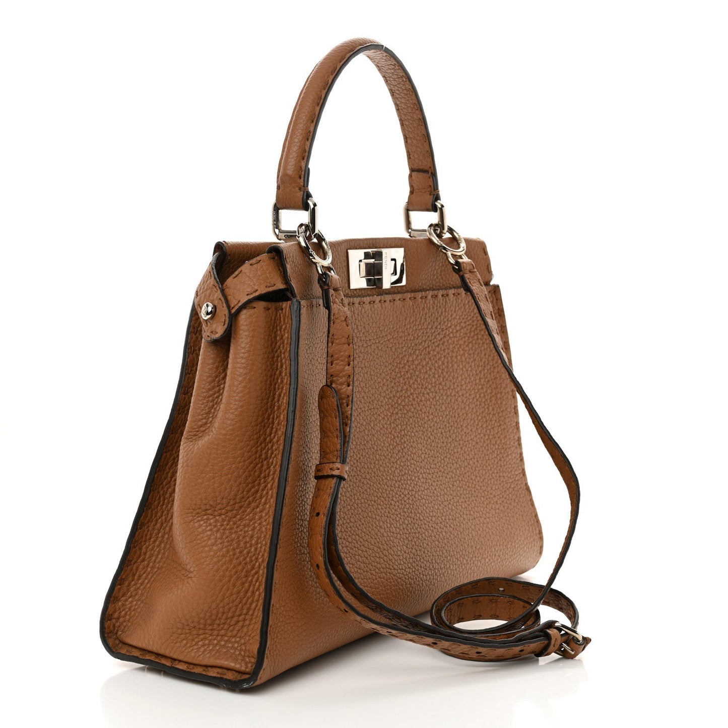 Cuoio Romano Selleria Bi-Color Medium Peekaboo Iconic Satchel Mou Deserto