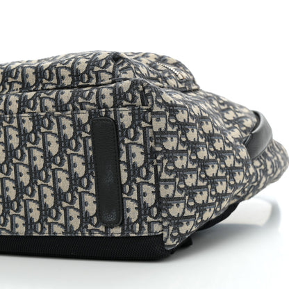 Oblique Calfskin Rider Backpack Beige Black