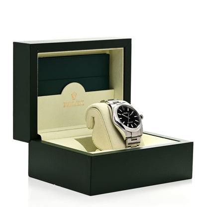 Stainless Steel 39mm Oyster Perpetual Watch Black 114300