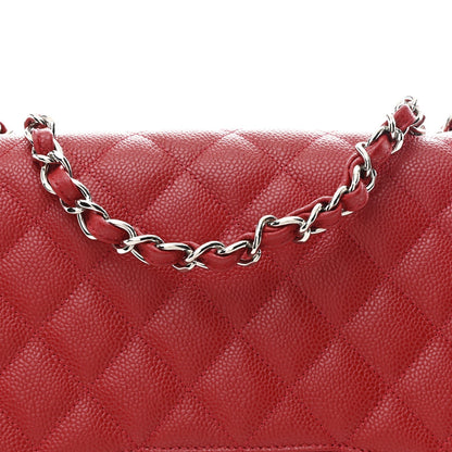 Caviar Quilted Jumbo Single Flap Red
