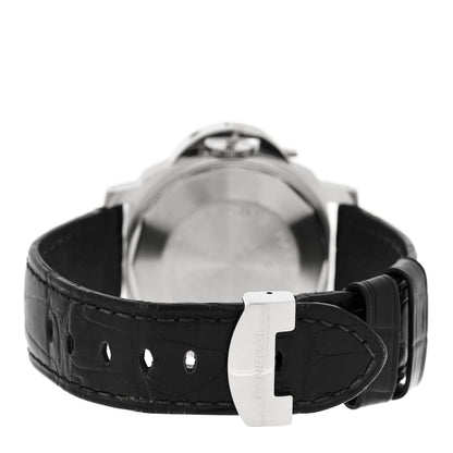 Stainless Steel Alligator 40mm Luminor Marina Automatic Watch Black PAM00048