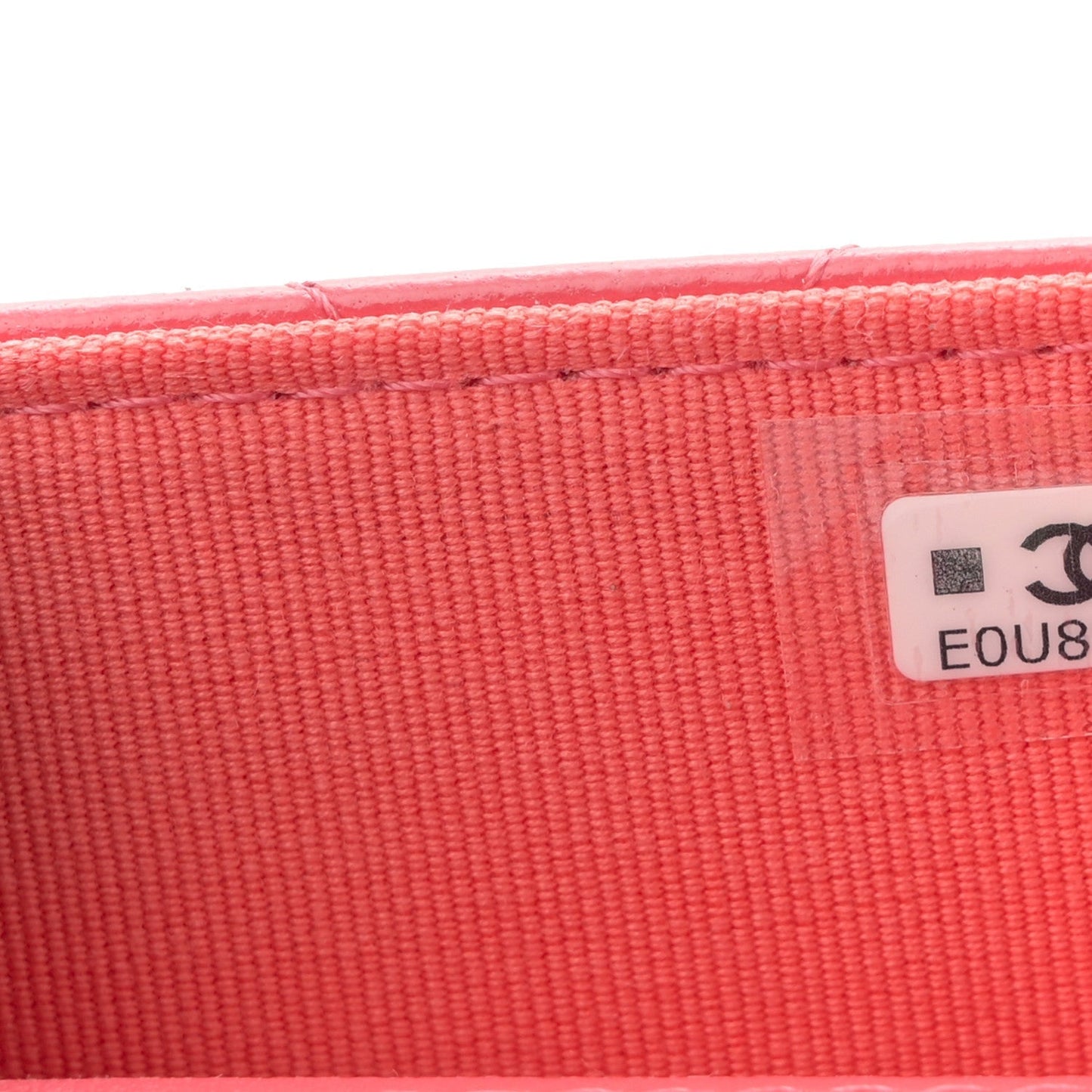 Shiny Lambskin Quilted Card Holder On Chain Pink