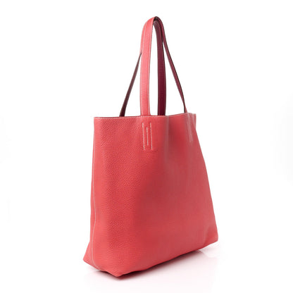Taurillon Clemence Double Sens 36 Reversible Tote Rubis Bougainvillea