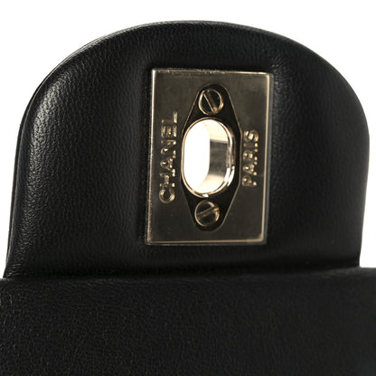 Lambskin Resin Crystal Square Quilted Mini Monacoco Flap Black